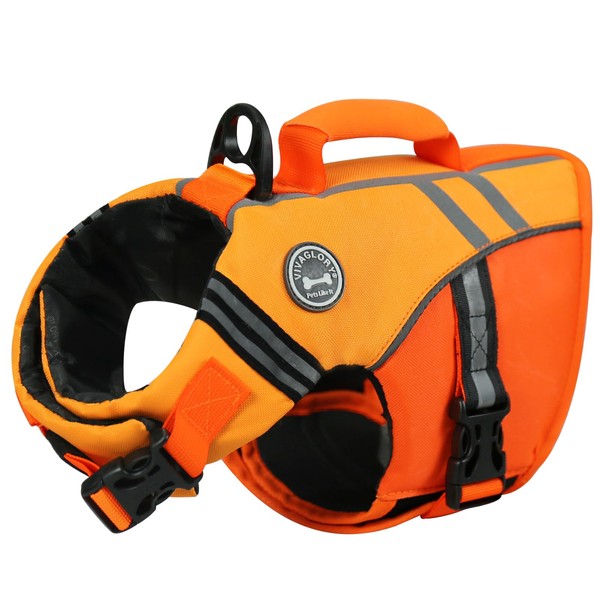 VIVAGLORY Sports Style Dog Life Jacket with Extra Flotation, Adjustable