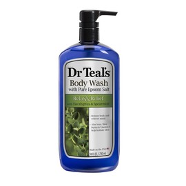 Dr Teal's Body Wash, Relax & Relief con eucalipto y menta 24 oz (Paquete de 3)