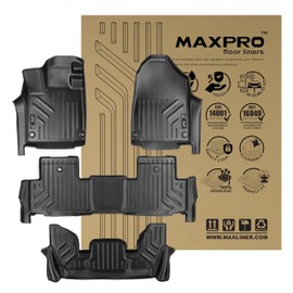 MAXPRO Floor Mats for Acura MDX 2022-2026 | 3 Row Complete Set | All-Weather Waterproof Heavy-Duty TPE Floor Liners | Custom Fit, Anti-Slip, Easy Clean