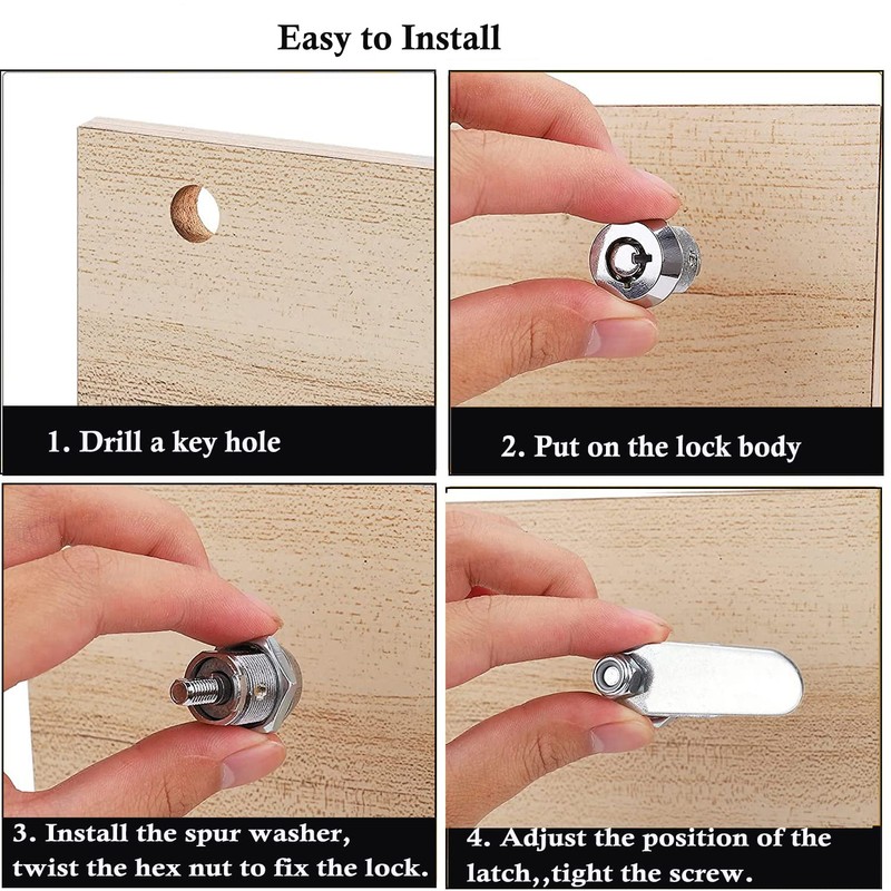 Litensh Thread Tubular Cam Lock 20mm, Mailbox Lock Cabinet Cylinder