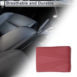 X AUTOHAUX Car Center Console Cover Car Armrest Cover 12.60"x8.66"x1.97" Dark Red Napa Leather