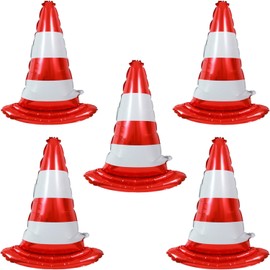 5 Pcs Racing Party Decorations, Big Traffic Cones Balloons Racing Balloons for Car Themed Birthday Traffic Cones Party Decorations