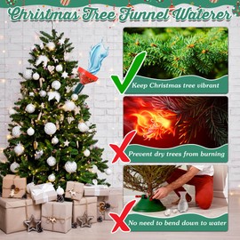 Dreyoo Christmas Tree Watering with Funnel Tree Watering System Tree Waterer Watering System Device Xmas Metal Tube Spout for Indoor Christmas Tree and Outdoor Trees(2 Pack)