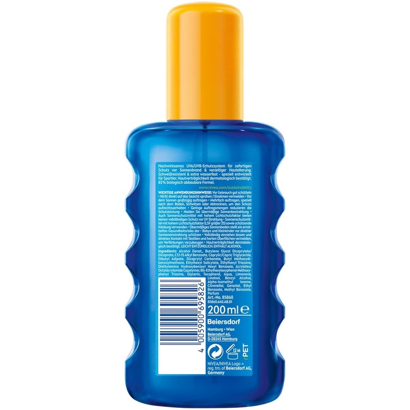 NIVEA SUN UV Dry Protect Sport Sonnenspray LSF 50 (200