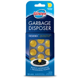 Glisten Disposer Care Freshener, Odor Eliminator, Quick & Easy-to-Use Garbage Disposal Freshener, Lemon Scent, 10 Use