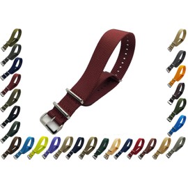 NATO International NATO Strap 22mm Ballistic Nylon watch strap Military watch band strap 22mm NATO G10 Premium (Maroon)