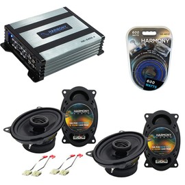 Harmony Audio R46 Compatible with Chevy CK Truck (Full Size) 88-94 Car Stereo Rhythm Series 4x6 Replacement 120W Speakers, A400.4 Alloy 4-Channel 800W Speaker Sub Amp & AK10 Gauge 600W Install Kit