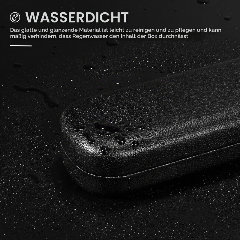 molshine Hard Shell PU Leather Glasses Case, Portable Bright Hard