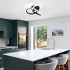 CANEOE Black Modern Ceiling Light Fixtures 6000K Semi Flush Mount