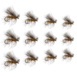 Feeder Creek Premium Yellow Elk Hair Caddis Flies - 12pc Fly Fishing Assortment with 4 Sizes - Dry Flies