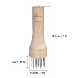 sourcing map Stainless Steel Meat Tenderizer, Meat Mallet Needle Nails Kitchen Tools with Wooden Handle for Tenderizing Meats Steak Fish Chicken, White
