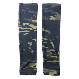 SHENKEL Cool Stretch Arm Cover, Arm Sleep, Camouflage, L (Multicam Black) Sunburn, UV Protection, Cooling Sensation, Outdoor Sports, Motorcycle, Cycling, Golf, Climbing, Fishing, Airsoft Game,