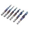 6Pcs Spiral Tap Drill Multifunctional HighSpeed Steel Hex Shank Drill