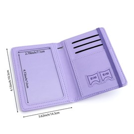 Passport Holder for Travel, Passport Holde Passport Cover Wallet Travel Passport Holders Must Haves for Women Men, PU Leather Passport Book Card Holder Case,Travelling Essentials, Purple