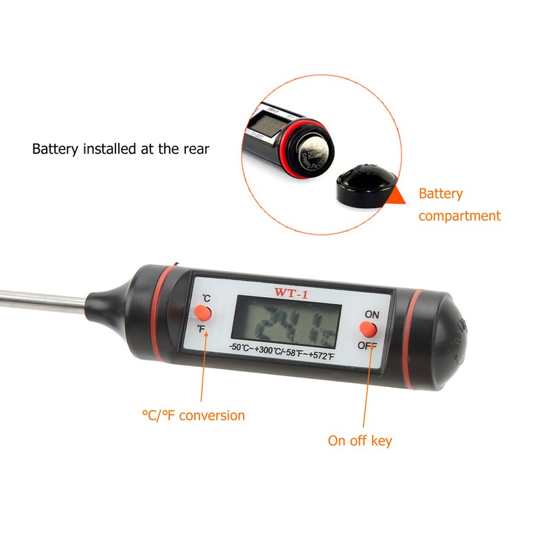 Thermometer Easy Using ABS Scratch Resistance Accurate Probe Thermometer for