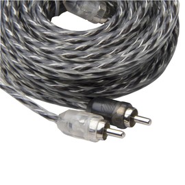 Scosche A12C4 12 Foot 2-Channel Oxygen Free Copper Twisted Car Stereo RCA Interconnect Audio Cables Black/Clear