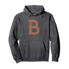 Creative Bold Leather Letter B - Design - Alphabet - Marker Pullover Hoodie