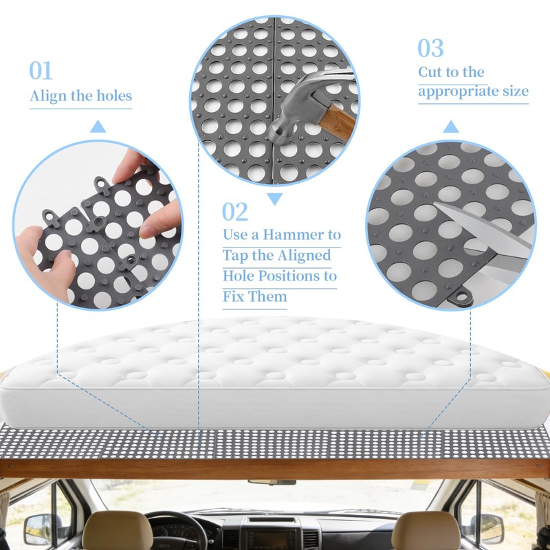 83”x59” Plastic Mattress Underlay Pad for RV Boat Camper