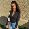 OQQ Women's 2 Piece Bodysuits Sexy Ribbed One-Piece Zip Front