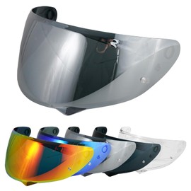 VCOROS Motorcycle Helmet Visor, Helmet Visor for C10, Motorcycle Windscreen Helmet Visor Fit, Helmet Lens Visor, Full Face Adjustment (Chrome Silver)