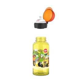 Emsa N30511 Kids Tritan Trinkflasche | Fassungsvermögen: 0,4 Liter| 100% sicher/praktisch/hygienisch/dicht/unbedenklich | cleverer Trinkverschluss | robust| Design: Road Works