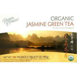 1 Box, Prince of Peace 100% Organic Jasmine Green Tea 6.35Oz/180g - 100 Tea Bags