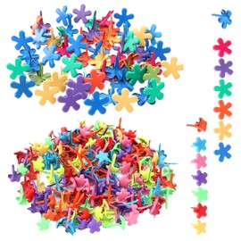 CJQRL Pack of 100 pattern bag clips, mini flower shape brads, mini brads, pattern bag clips, craft clips for scrapbooking, paper closure, school, office, paper, letter clips, crafts, DIY