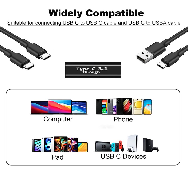 SHUBEIEUMI USB C Female to USB Female Adapter 2 Pack,
