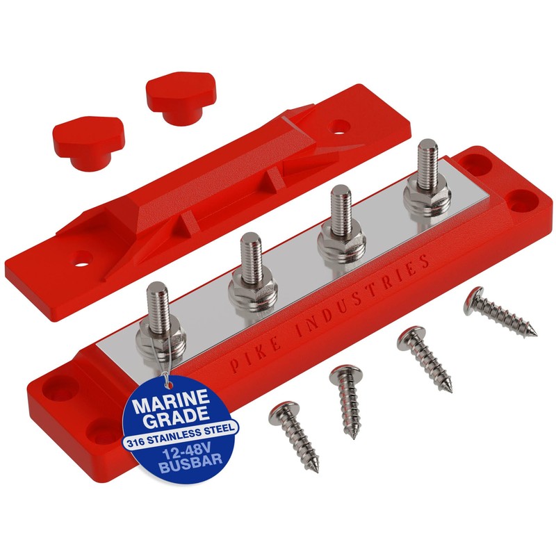 Pike Industries 400 Amp Solid Copper Busbar 4 Stud (5/16"