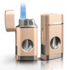 3 Jet Flame Cigar Lighter with Built-in V Cutter &