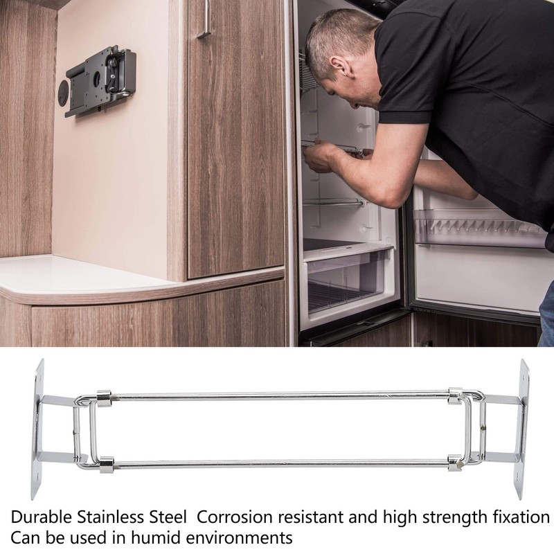 195‑345mm RV Shower Corner Storage Bar Stainless Steel Adjustable Bathroom