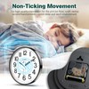 GLVSAE Wall Clock 12 Inches Non-Ticking Wall Clocks Battery Operated