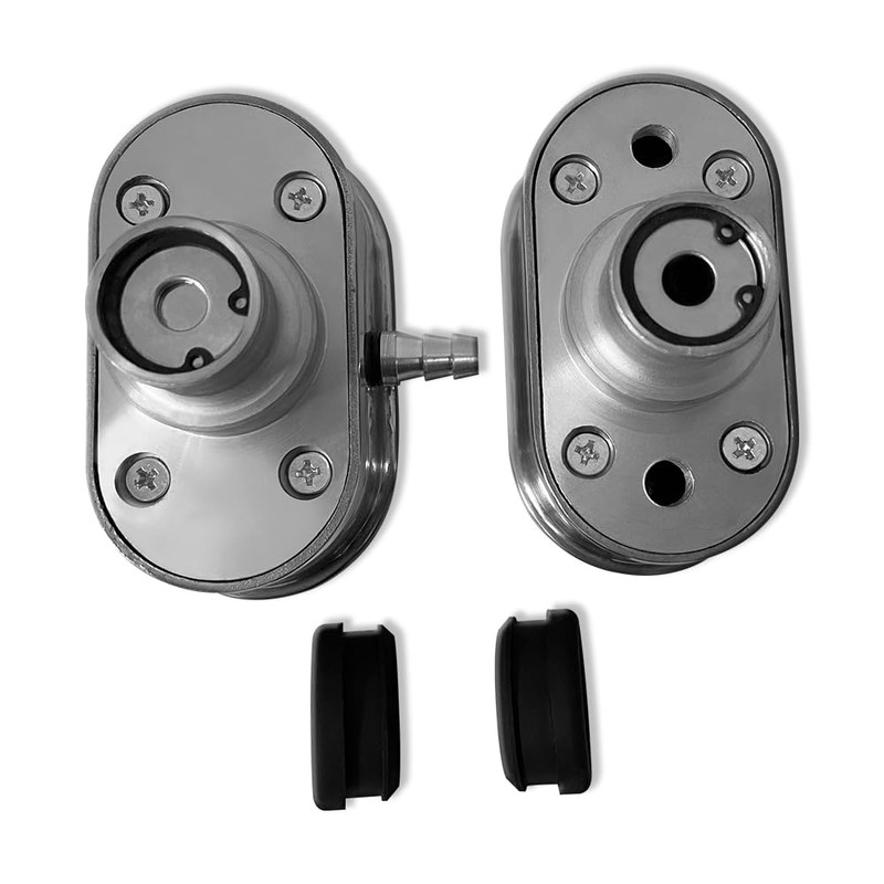 IMOOA Polished Aluminum Finned Oval PCV Breather Combo Valve Cover