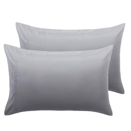 Bedsure Pillow Cases 2 Pack - 50x75 cm Pillowcases with Envelope Closure, Brushed Polyester Microfibre Pillow Covers for Hair and Skin, Pillow Case Standard Size Set of 2, Gifts for Women, Grey