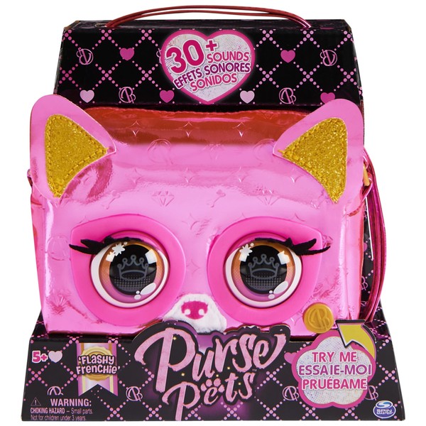 Purse Pets 6065582, Metallic Mood Flashy Frenchie, Interactive Pet Crossbody