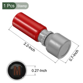 YOKIVE Letter Stamp, Alphabet Character Stamper with Ink Decorate Postcards, Great for Classroom, Festivals (Red, Letter M)