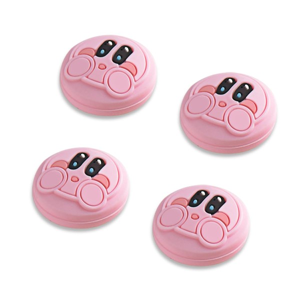 Thumb Grip Caps for Nintendo Switch/OLED/Switch Lite, 4 Pcs Joycon Caps for Nintendo Switch Joystick Covers Kawaii Stuff Accessories Kirby Switch Thumb Caps - Pink