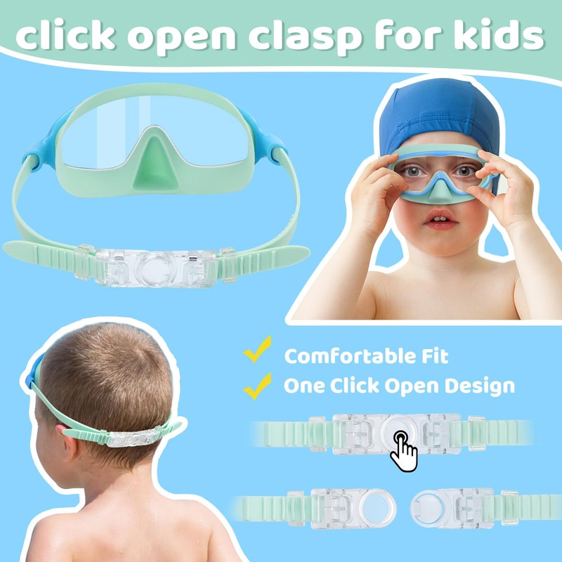 Vvinca Kids Swimming Goggles with Nose Guard