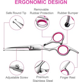 TINMARDA 5 in1 Dog Grooming Scissors Kit, Professional Dog Scissors for Grooming