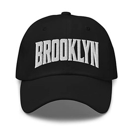 Brooklyn New York NY Embroidered Dad Hat Black