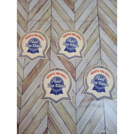 Pabst Vintage 1960's Pabst Blue Ribbon PBR Cardboard Beer Coasters NOS Lot of 4 #U262