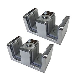 Gordon Glass™ Bright Chrome Bumpers for Frameless Sliding Shower Doors 3/16", 1/4" and 5/16" Thick - Pack of 2