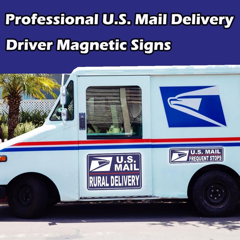 ROMINVIC Car Magnets Postal,Heavy Duty U.S. Reflective Mail Delivery Driver