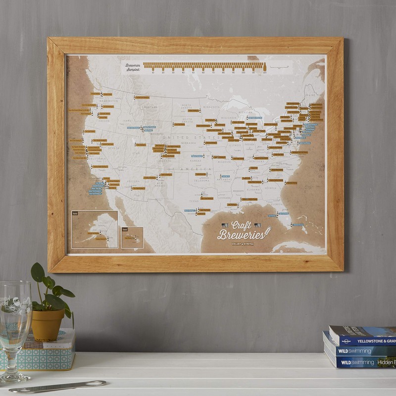 Scratch Off USA Map Craft Breweries Poster - Beer Enthusiast
