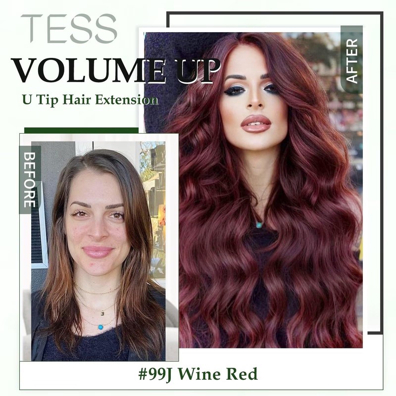 TESS Blonde Extensions, Real Hair Bondings, 40 cm, Bonding Extensions,