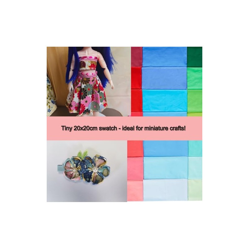 21Pcs Square Twill Cotton Fabric Solid Color Cotton Fabric for