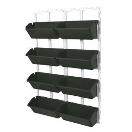 Vertical Wall Hanging Planters with 8 Pots, Raised Beds Hanging Planter Wall Mounted Flower Beds Indoor and Outdoor for Flowers, Vegetables, Herb, Saving Space (Army Green)