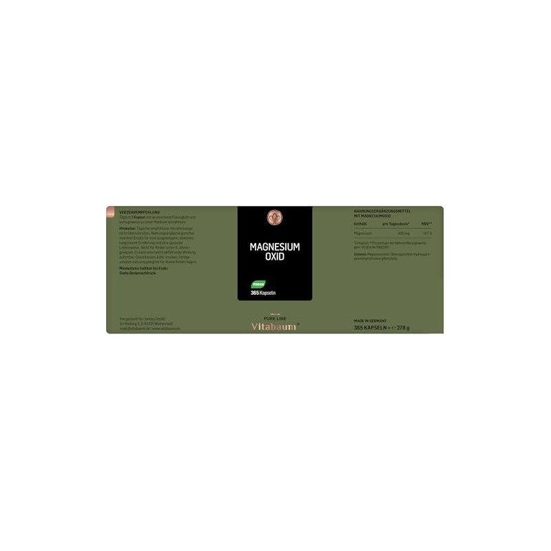 Vitabaum Magnesium Oxide - 667 mg, of which 400 mg