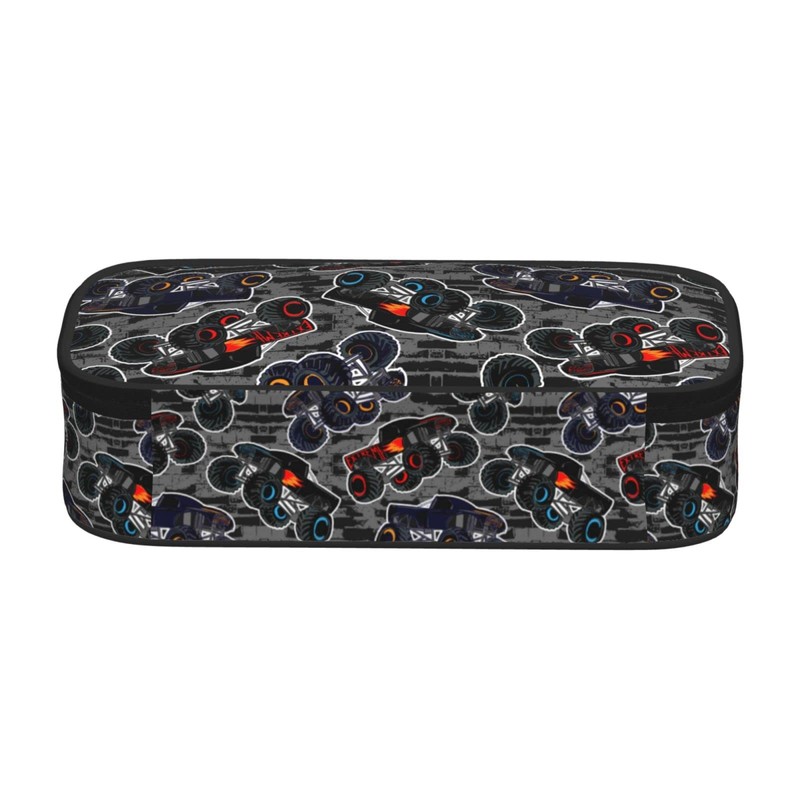 Perinsto Monster Trucks Cars Pattern Pencil Case Big Capacity Multi