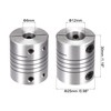 sourcing map 2PCS Motor Shaft 8mm to 12mm Helical Beam